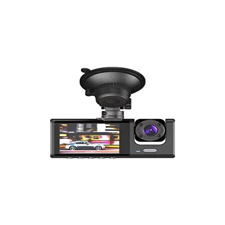 3 Kameralı Full HD Araç Kamerası - 170 Derece Geniş Açı, Döngüsel Kayıt, Arka Görüş