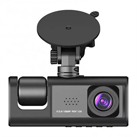 3 Kameralı Full HD Araç Kamerası - 170 Derece Geniş Açı, Döngüsel Kayıt, Arka Görüş