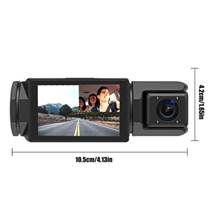 Full HD 1080p 3 Kameralı Araç İçi Trafik Kayıt Cihazı - Araç İçi Kamera