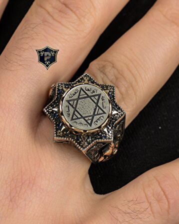 Hz. Süleyman Mührü 925 Ayar Gümüş Erkek Yüzüğü