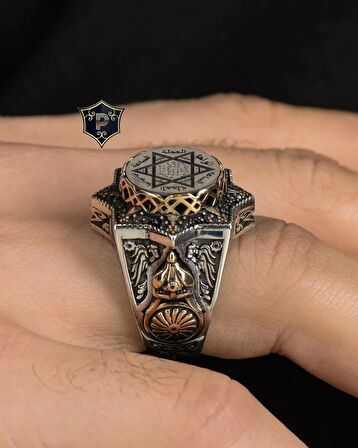 Hz. Süleyman Mührü 925 Ayar Gümüş Erkek Yüzüğü