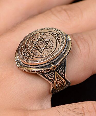 Hz. Süleyman Mührü 925 Ayar Gümüş Erkek Yüzüğü