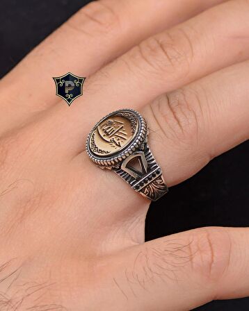 Hasbiyallah Allah Bana Yeter Arapça Yazlı 925 Ayar Gümüş Erkek Yüzüğü