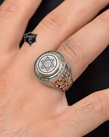 Hz. Süleyman Mührü 925 Ayar Gümüş Erkek Yüzüğü