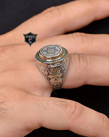 Hz. Süleyman Mührü 925 Ayar Gümüş Erkek Yüzüğü