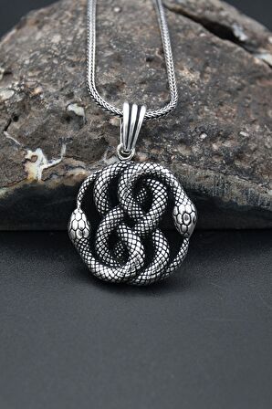 Kobra Yılan Modelı 925 Ayar Erkek Gümüş Kolye Zincir