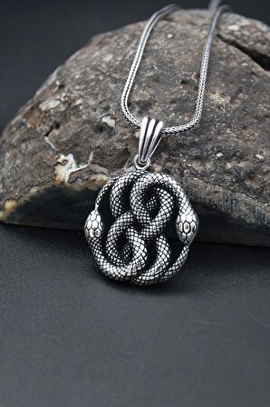 Kobra Yılan Modelı 925 Ayar Erkek Gümüş Kolye Zincir