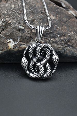 Kobra Yılan Modelı 925 Ayar Erkek Gümüş Kolye Zincir