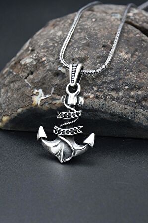 Çapa Modelı 925 Ayar Erkek Gümüş Kolye Zincir