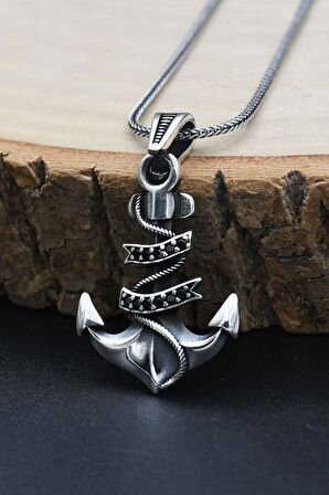 Çapa Modelı 925 Ayar Erkek Gümüş Kolye Zincir