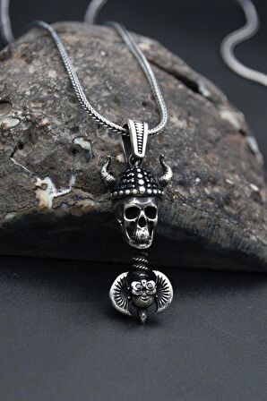 Kurukafa 925 Ayar Erkek Gümüş Kolye Zincir