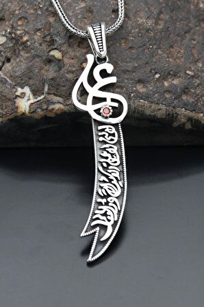 Zülfikar Kılıç Figürlü 925 Ayar Erkek Gümüş Kolye Zincir