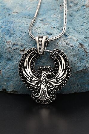 Anka kuşu 925 Ayar Gümüş Kolye Zincir