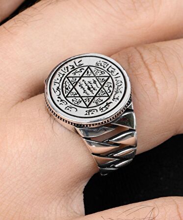 Hz. Süleyman Mührü 925 Ayar Gümüş Erkek Yüzüğü