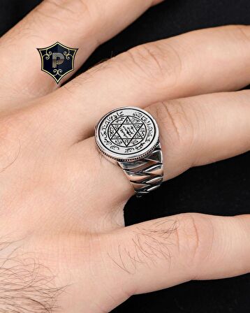 Hz. Süleyman Mührü 925 Ayar Gümüş Erkek Yüzüğü