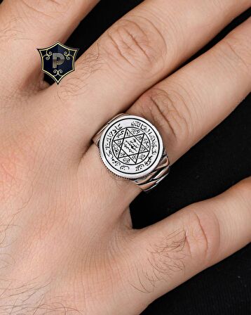 Hz. Süleyman Mührü 925 Ayar Gümüş Erkek Yüzüğü
