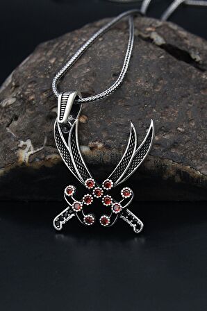 Hz. Ali Zülfikar Kılıcı Gümüş Kolye Zincir 925 Ayar