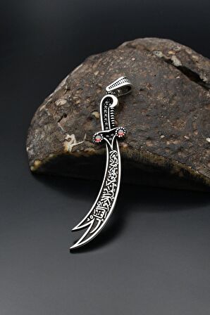 Zülfikar Kılıcı Hz. Ali Kolye Ucu 925 Ayar Gümüş