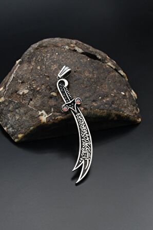 Zülfikar Kılıcı Hz. Ali Kolye Ucu 925 Ayar Gümüş