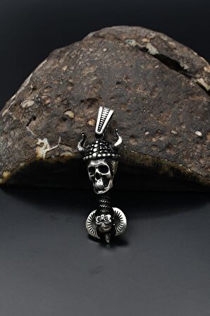 Kurukafa Figürlü Kolye Ucu 925 Ayar Gümüş