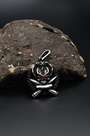 Mermili Kurukafa Figürlü Kolye Ucu 925 Ayar Gümüş