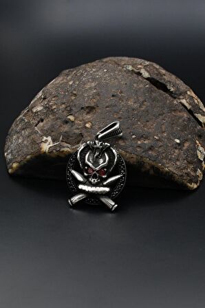 Mermili Kurukafa Figürlü Kolye Ucu 925 Ayar Gümüş