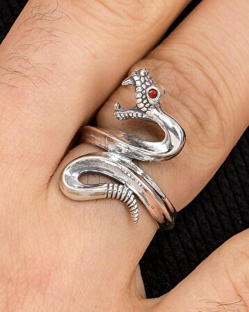 Yılan Figürlü 925 Ayar Gümüş yüzük