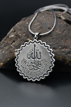 İhlas Suresi 925 Ayar Gümüş Kolye Zincir 