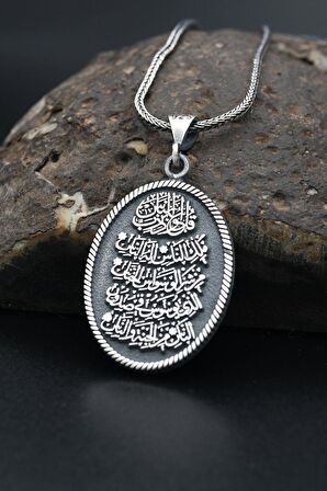 Nas Suresi 925 Ayar Gümüş Kolye Zincir 