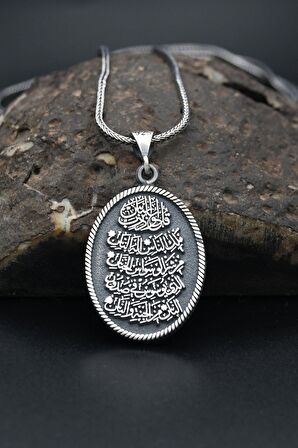 Nas Suresi 925 Ayar Gümüş Kolye Zincir 