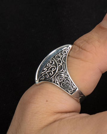 Baş Parmak Zihgir Yüzüğü 925 Ayar Gümüş Erkek 
