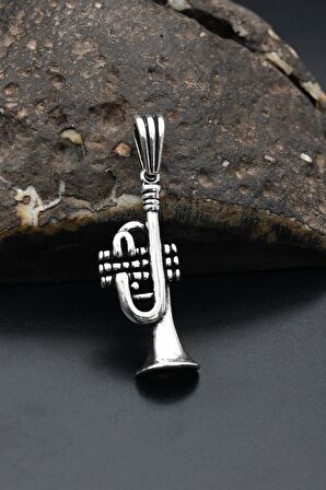 Saksafon Kolye Ucu 925 Ayar Gümüş
