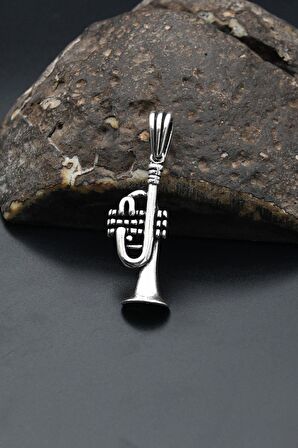 Saksafon Kolye Ucu 925 Ayar Gümüş