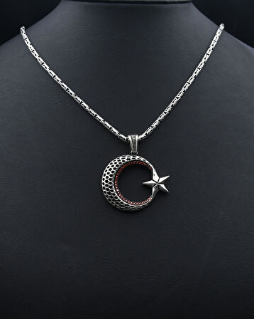 Ay Yıldızlı (AYYILDIZLI) 925 Ayar Gümüş Kolye 901079