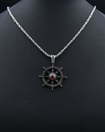 Gemi Dümeni Kral Zincirli 925 Ayar Gümüş Kolye 901094