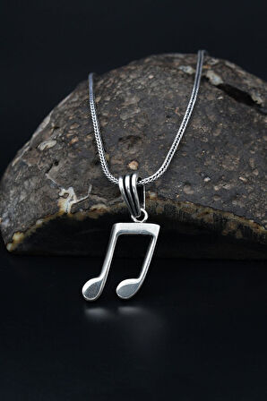 Nota Figürlü 925 Ayar Gümüş Erkek Kolye Zincir 901104