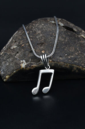 Nota Figürlü 925 Ayar Gümüş Erkek Kolye Zincir 901104