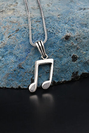 Nota Figürlü 925 Ayar Gümüş Erkek Kolye Zincir 901104