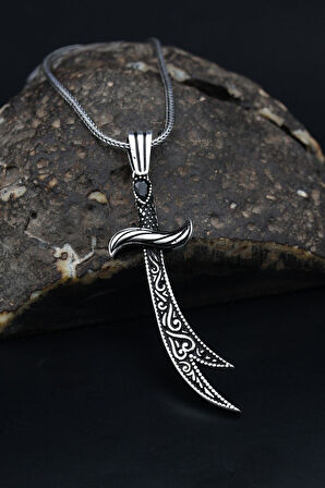 Hz. Ali Zülfikar Kılıcı 925 Ayar Gümüş Erkek Kolye Zincir 901105