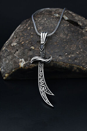 Hz. Ali Zülfikar Kılıcı 925 Ayar Gümüş Erkek Kolye Zincir 901105