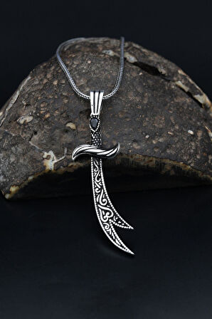 Hz. Ali Zülfikar Kılıcı 925 Ayar Gümüş Erkek Kolye Zincir 901105