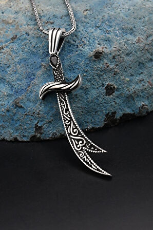 Hz. Ali Zülfikar Kılıcı 925 Ayar Gümüş Erkek Kolye Zincir 901105