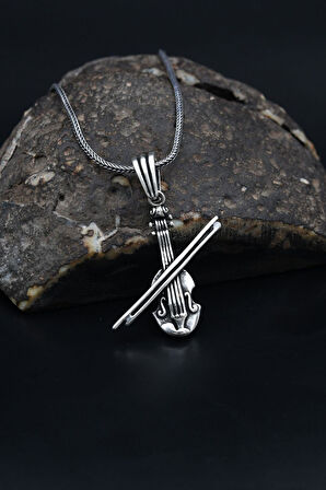 Keman Kolye 925 Ayar Gümüş Zincir 901117