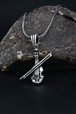 Keman Kolye 925 Ayar Gümüş Zincir 901117