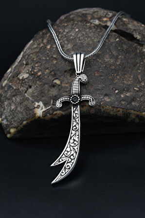 Hz. Ali Zülfikar Kılıcı Erkek Kolye Zincir 925 Ayar Gümüş 901118