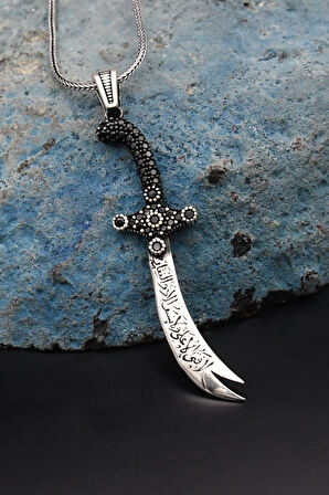 Erkek Kolye Zincir Hz. Ali ( Zülfikar Kılıcı ) 925 Ayar Gümüş 901130