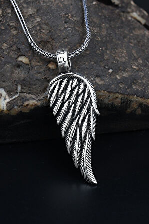 Kanat Motifli Kolye Zincir 925 Ayar Gümüş 901152