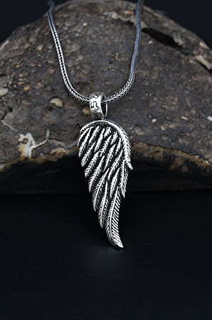 Kanat Motifli Kolye Zincir 925 Ayar Gümüş 901152