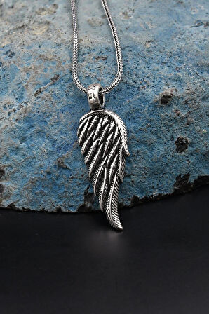 Kanat Motifli Kolye Zincir 925 Ayar Gümüş 901152