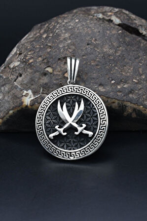 Kolye Ucu Hz. Ali ( Zülfikar Kılıcı ) Grek Desenli 925 Ayar Gümüş 901182